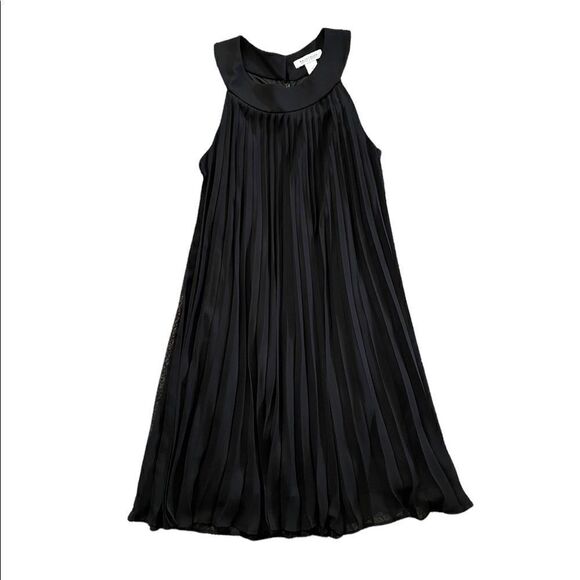 WHITE HOUSE BLACK MARKET Pleated Chiffon Dress black size 2 - Picture 7 of 9